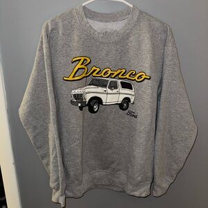 Ford Bronco Gray and Yellow Crewneck Sweater